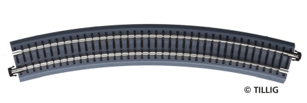 Tillig 83780 - Bettungsgleis braun, BR 31: Gebogenes Gleis, R 396 mm/30°, braun (TT, H0m)